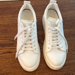 Zara platform sole white sneakers, size 42